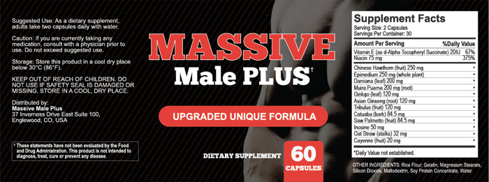 massive male plus supplement ingredients