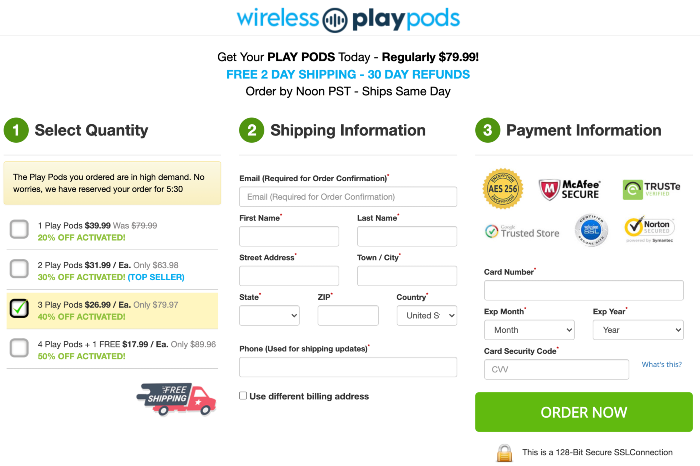 Play Pods price